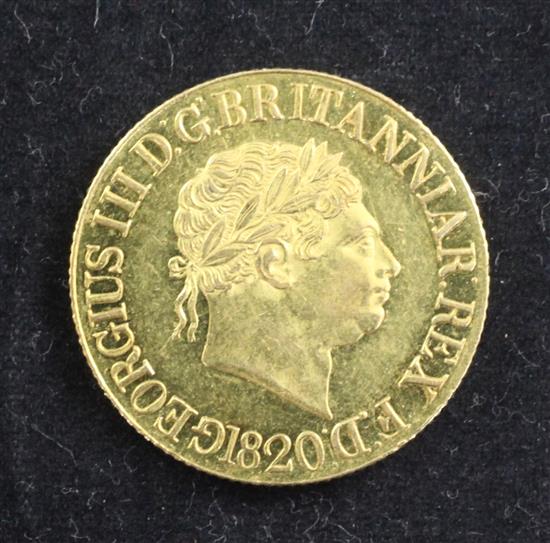 A George III gold sovereign, 1820,